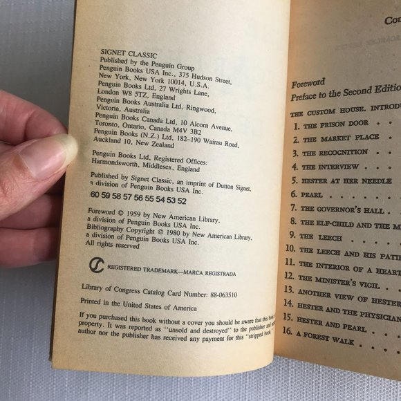 Vintage 1959 Scarlet Letter by Nathaniel Hawthorne Paper Back Book - Picture 6 of 9